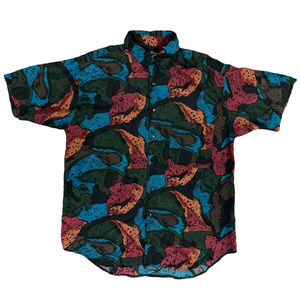Free Fall Men's Large Button Down‎ Shirt 100% Slik